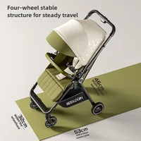 Poussette bébé légère, poussette bébé pliable, poussette bébé haute vue qui peut s'asseoir ou s'allonger, absorbant les chocs 3