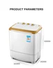 Household Double Bucket Double Cylinder Folding Washing Machines Semi-automatic Mini Small Stainless Steel Electric Twin Tub 6