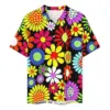 Retro Colorful Flower Power Print Vacation Shirt Male  Novelty Casual Shirts Hawaiian Short Sleeve Comfortable Plus Size Blouses 2