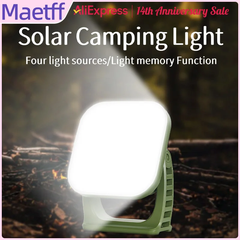 

Maetff 9000mAh 50W Solar Camping Lantern Rechargeable LED High Powerful Portable Flashlight Battery Spotlight Outdoor Floodlight