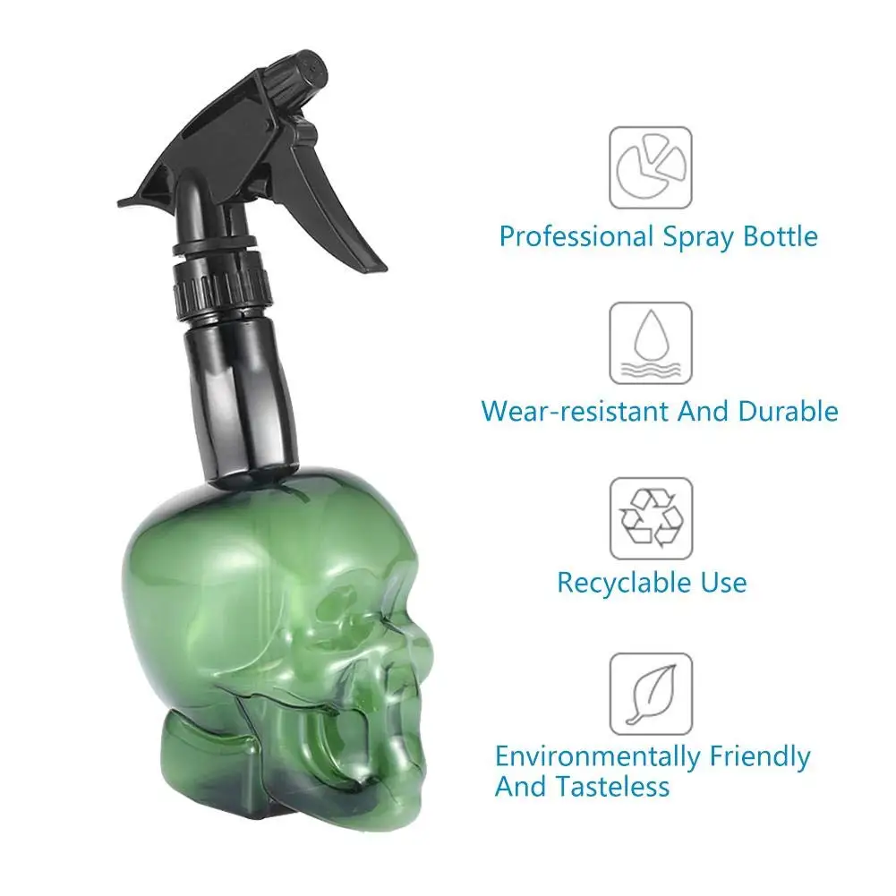 Hairdressing Spray Bottle Barbertop 250ML Hairdressing Spray Bottle Home Skull Shape Nozzle Adjustable Retro Sprayer Salon