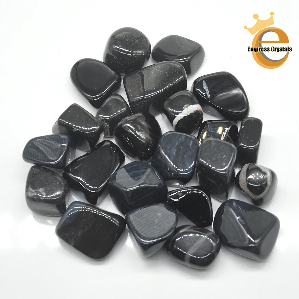 Onyx Crystal Aquarium Decoratio  Black Onyx Agate Natural Stone - Natural  Black - Aliexpress