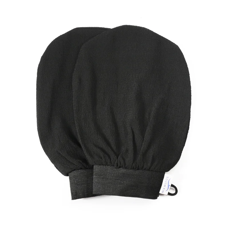 

Sdotter Single Layer Exfoliator Mitt Black Bath Shower Dead Skin Removal Gloves Exfoliating Gloves Bath Gloves Scrubbing