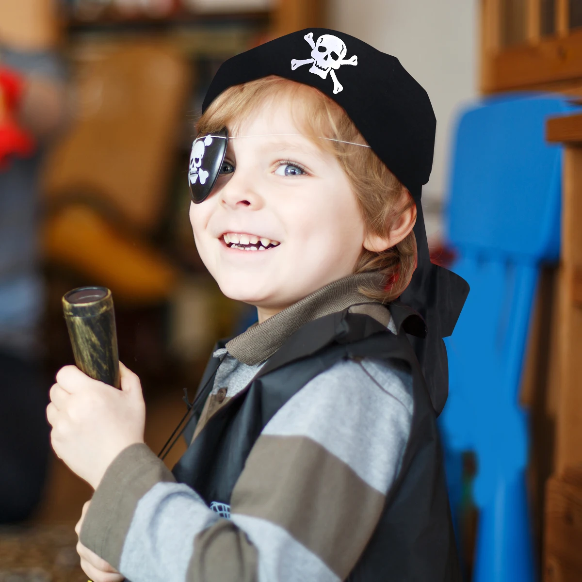 1/2set Pirate Hat And Eye Patches Halloween Cosplay Captain Cap Props Costume Accessories for Kids Birthday Party Decorations for party hat