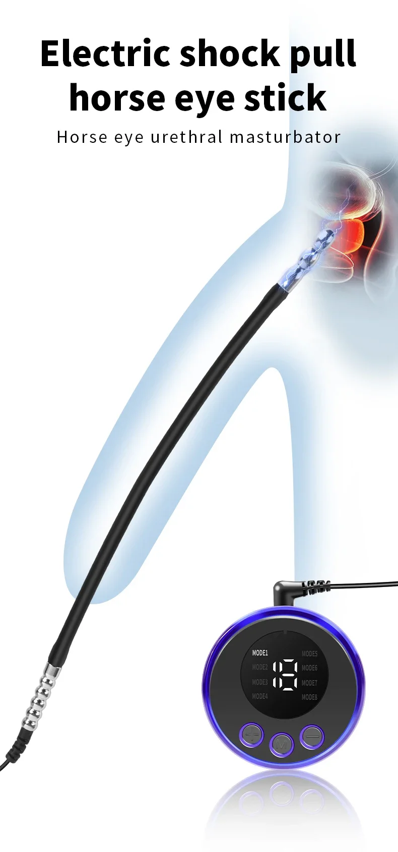 Dilatateur urétral de stimulation électrique, électrochoc et massage prostate_voghion.com
