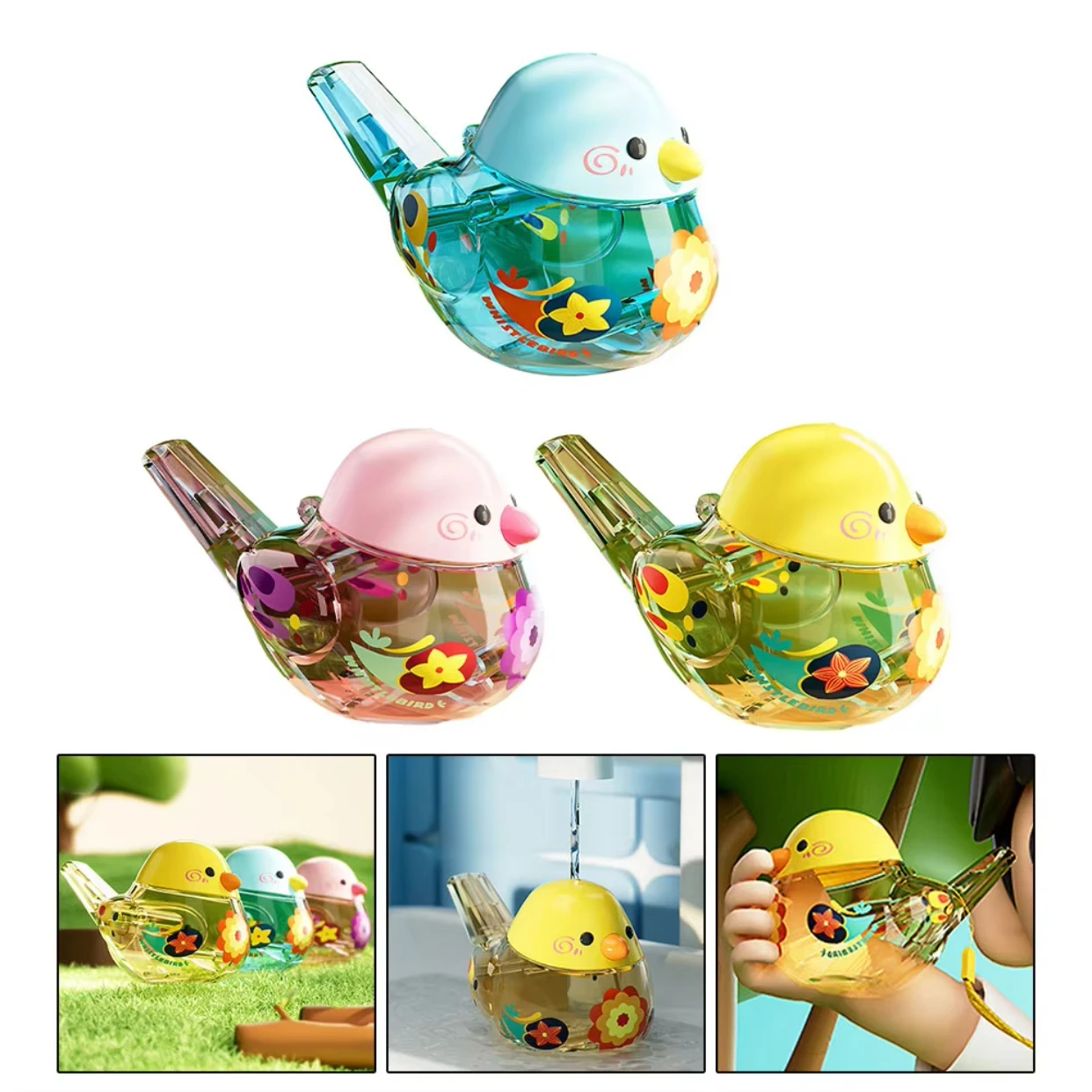 Bird Water Whistle ABS Material Colorful Pipe Toy for Kids