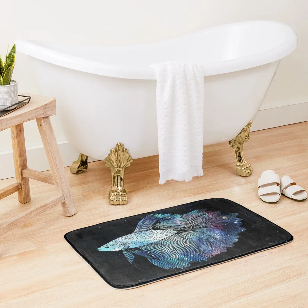 Blue Galaxy Betta Fish Bath Mat Things For Bathroom For Bathroom And Toilet Carpet Anti Slip Bathroom Rugs And Set Mat