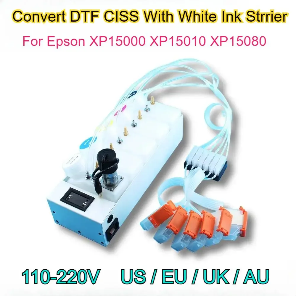 잉크 공급 시스템 XP-15000 DTF CISS 수정 XP 15000 DTF 장치 도구 (흰색 잉크 스트리퍼 포함) Epson XP15000 CISS 변환 키트