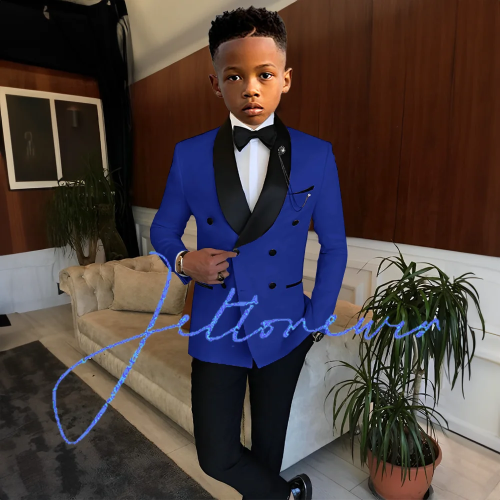 Boys Formal Suit Set Suit for Boys Double Breasted Blazer Wedding Tuxedo 2 Piece Suit Formal Party Dress Kids Jacket Pants