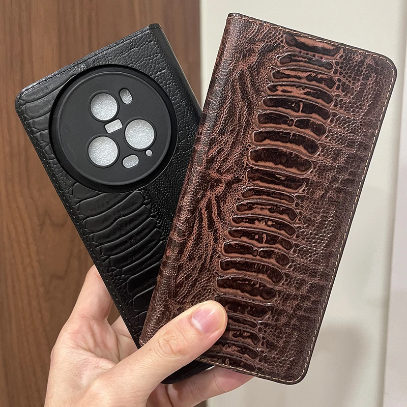 Magnetic Genuine Leather Flip Wallet Phone Case Cover