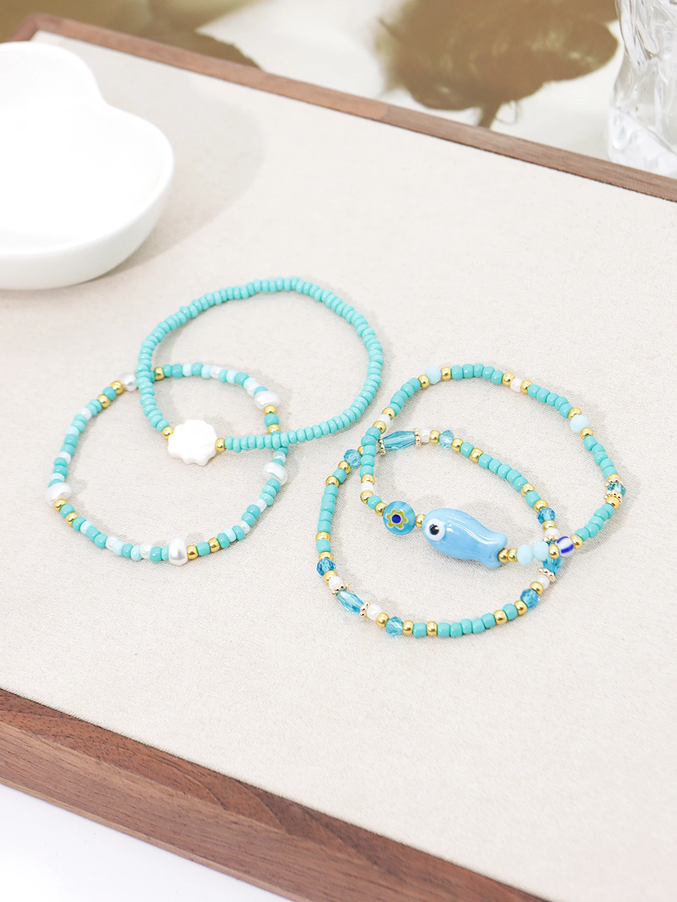 Bohemian Ocean Shell Fish Bracelet Womens