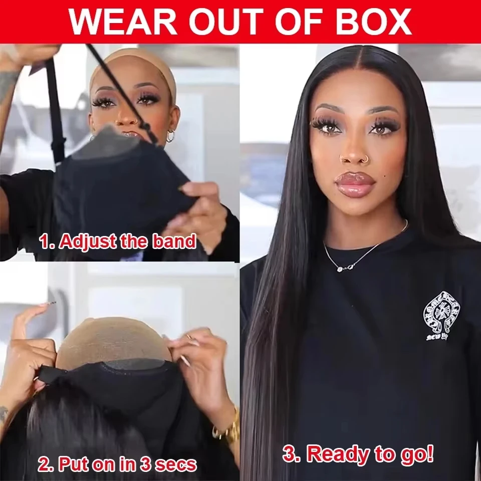 No Silk Human Hair 30 Inch HD Lace Wigs 5