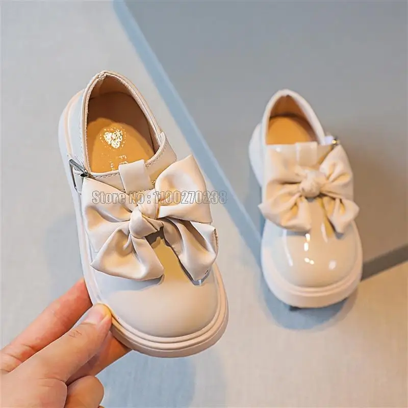 Autumn New Girls Bow Knot Leather Fashion Princess College Style Soft Bottom Sweet Party Shoes 6