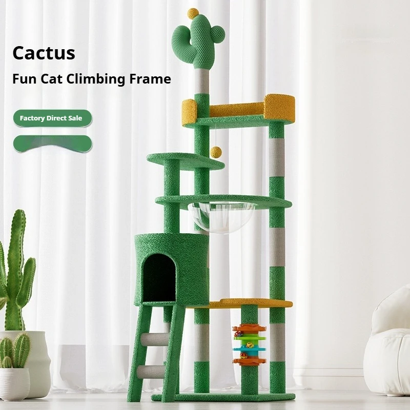 Set De Torre De Escalada Para Gatos En Miniatura Escala 1:12 | Accesorio Para Casa De Muñecas | Madera Ecológica Y Resistente