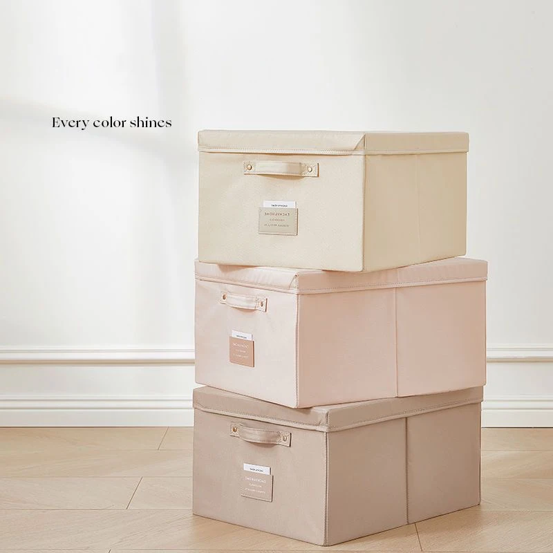Fabric Foldable Storage Box With Lid Organizer For Clothes Large Capacity Quilt Blanket Toy Storage Closet Wardrobe Organizer 2