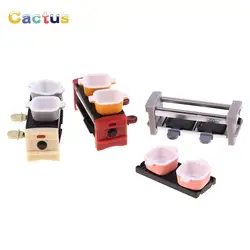 1Set Dollhouse Barbecue Grill Toy 1:12 Simulation Miniature Kitchen BBQ Grill Model For Kid Children Funny Pretend Food Play Toy