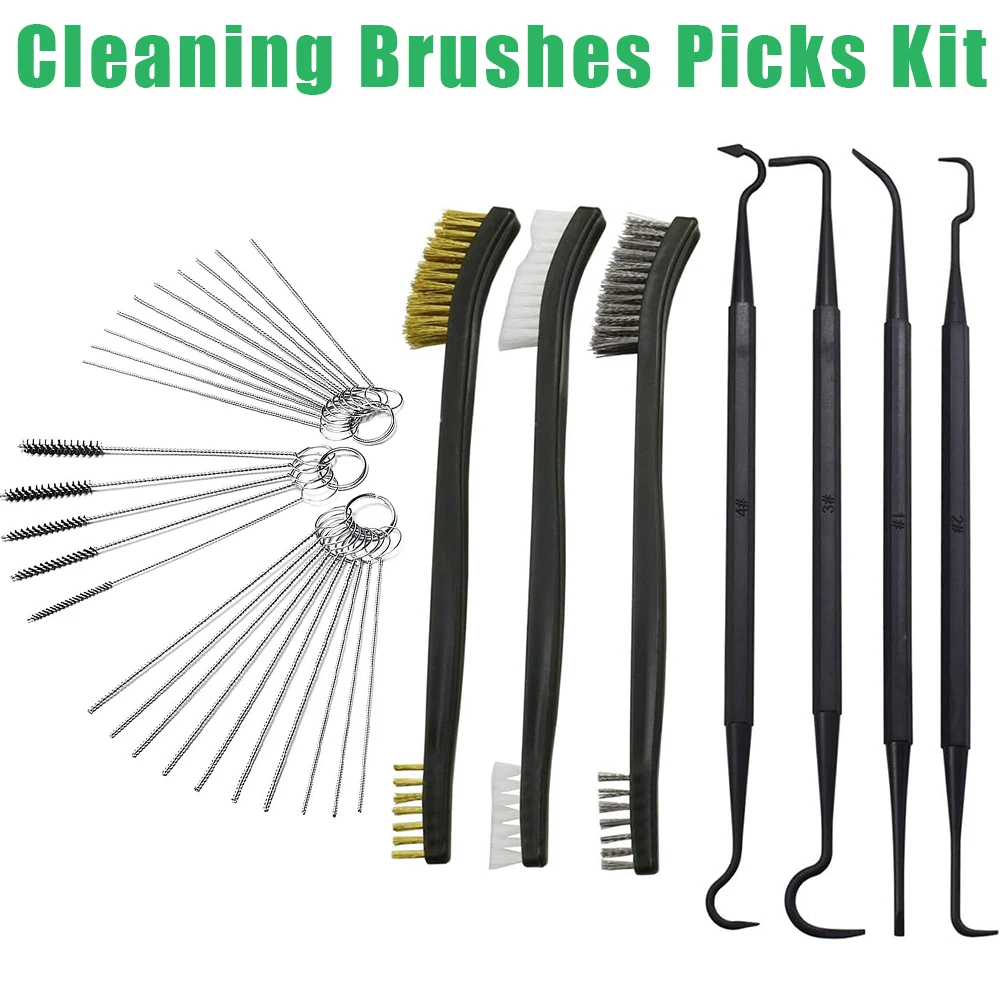 ערכת ניקוי נשק אוניברסלית - מברשות ניקוי ניילון כפולות, פלדת אל-חלד ונחושת לתחזוקת אקדחים ורובה