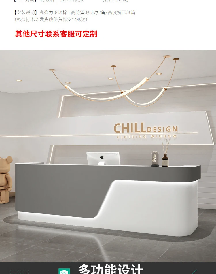 Description Picture 4 of itemBar Pulpit Front Desk Restaurant Tables White Retail Pulpitos Hair Salon Counter Reception Small Podium Stand Bureau Furniture