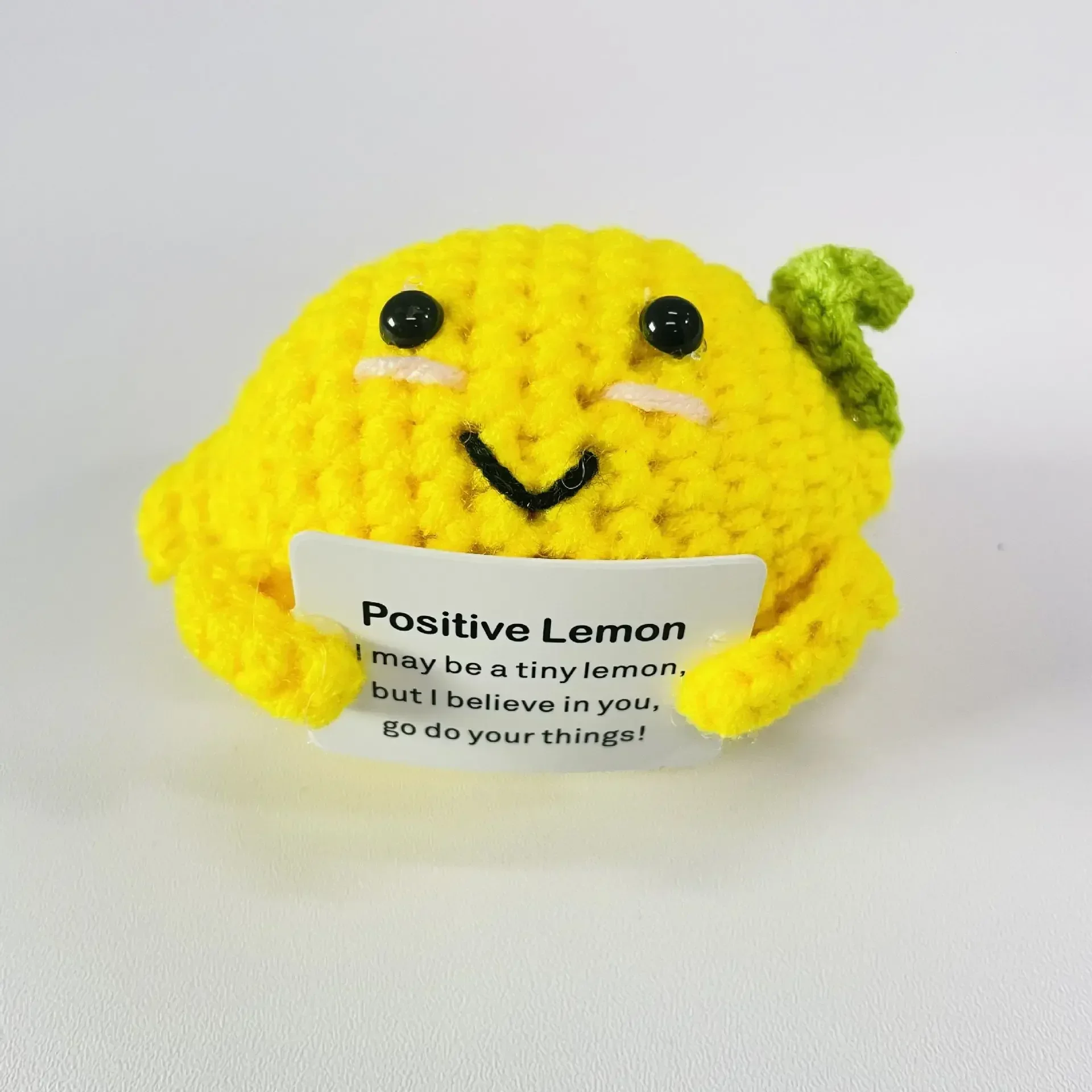 Positive Energy Handmade Wool Plush Doll – Cozy Pocket-Sized Hug and Fun Birthday Gift & Home Decor