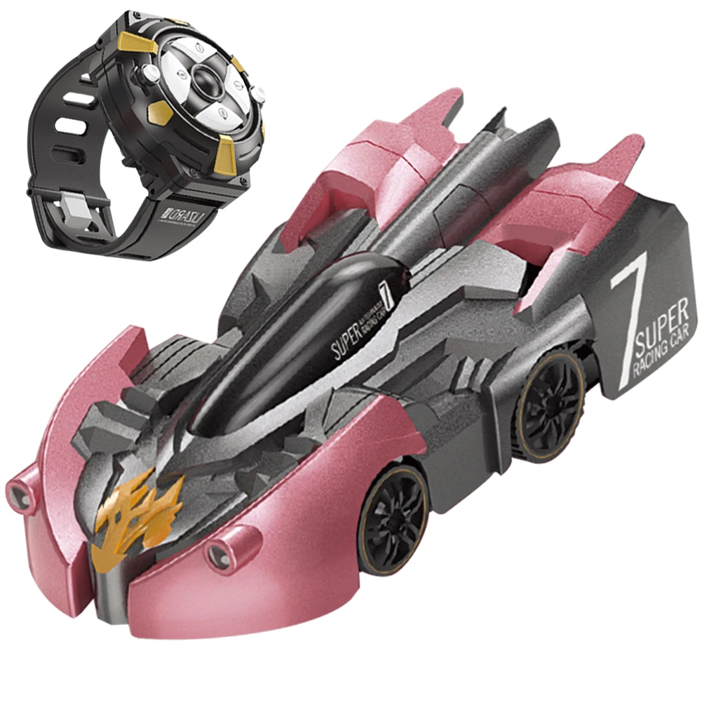 【Big-promotion】 Wall Climbing RC-Stunt Car with Watch Remote Control Stunt Car Toy ° Rotating Anti Gravity for Ages 6-12 Boys Girls