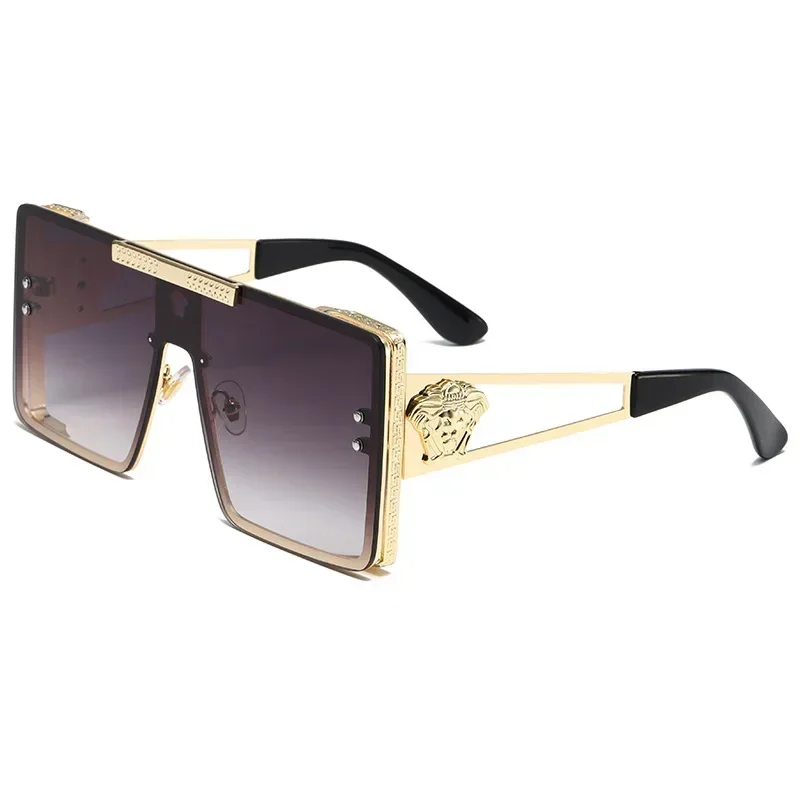 

2024 Современные Индивидуальные квадратные большие крутые солнцезащитные очки модные мужские женские ретро роскошные дизайнерские солнцезащитные очки Oculos De Sol UV400