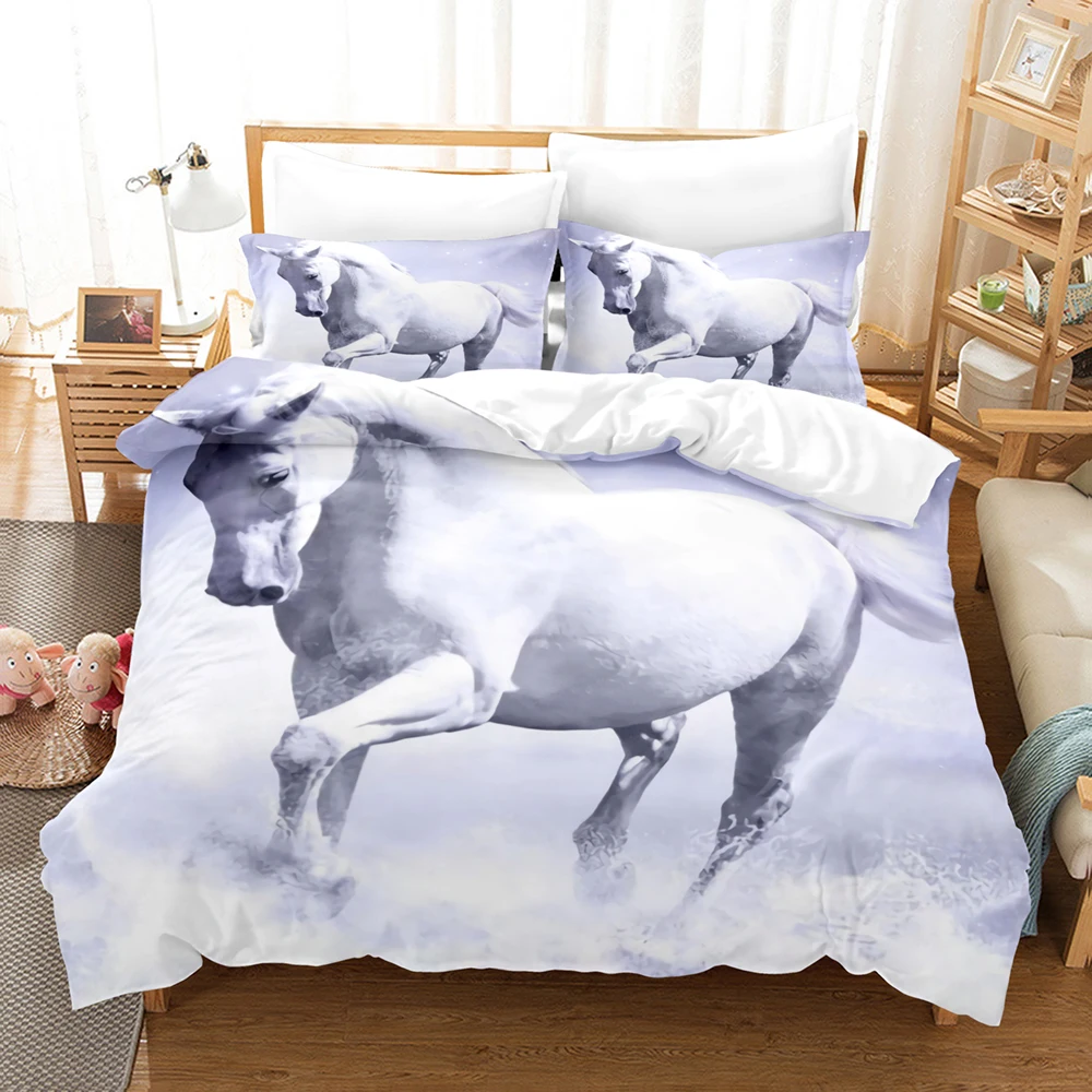 

Horse Bedding Set Single Twin Full Queen King Men/women Size Bed Set Aldult Kid Bedroom Duvetcover Sets 3D Anime 045