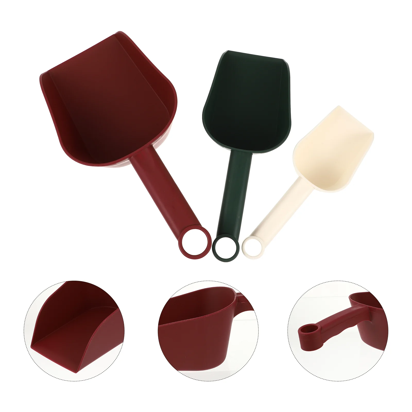 3 Pcs Pp Plastic Soil Planting Tools Garden Shovels Scoops Household Red Growing