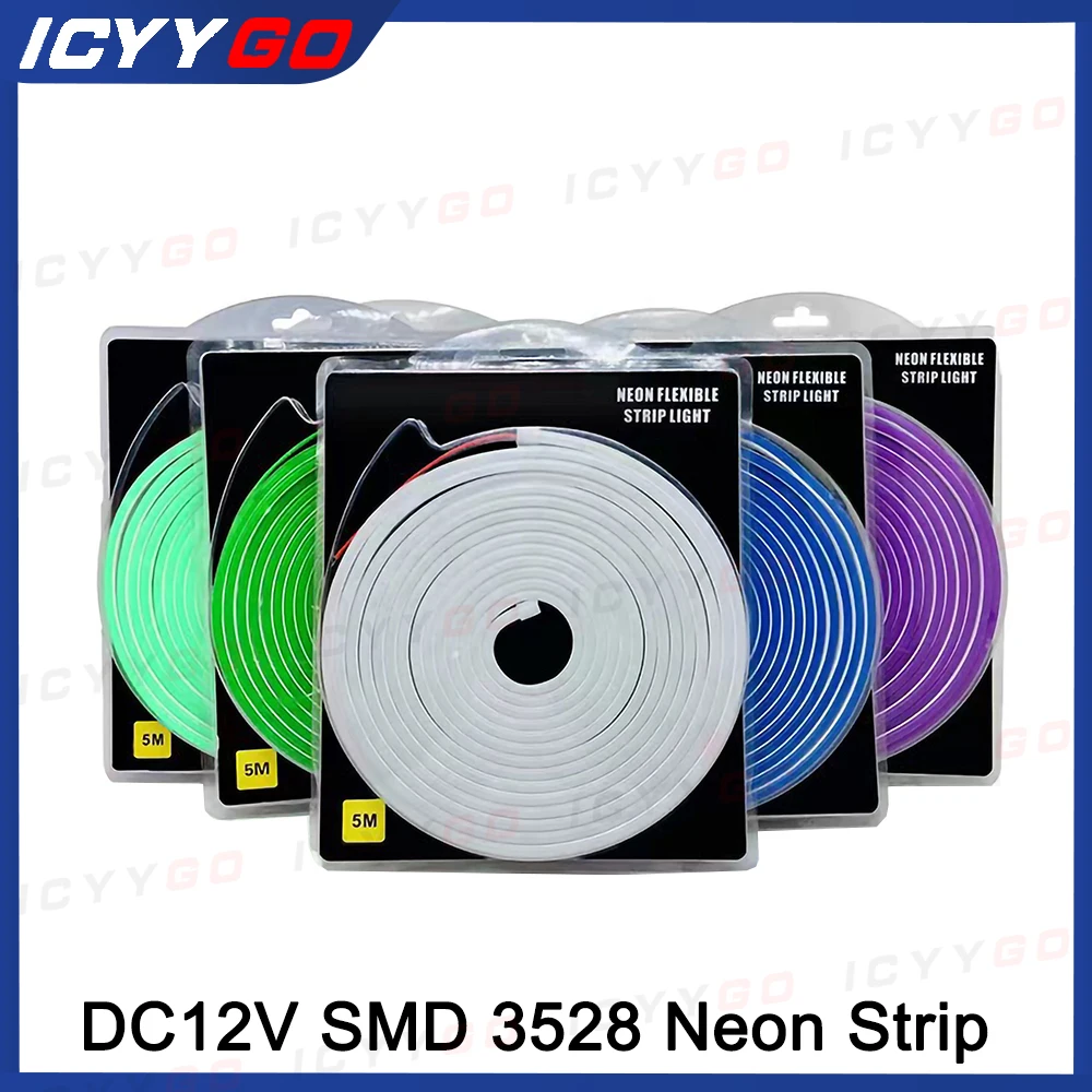 

LED Flexible Silicone Neon Light Strip Set 2835 12V Low Voltage Light Strip 6x12 Shape Embedded Linear Flexible Light Strip