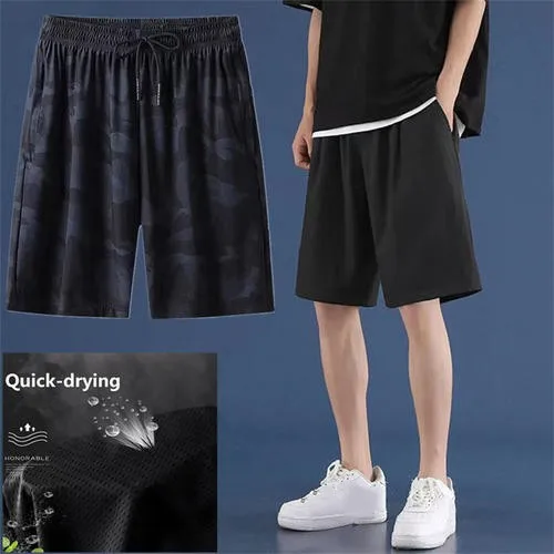 

Men Half Pants Running Shorts Summer Thin Quarter Pants Loose Quick Drying Pants Male Casual Sport Gym Mesh Breathable Shorts
