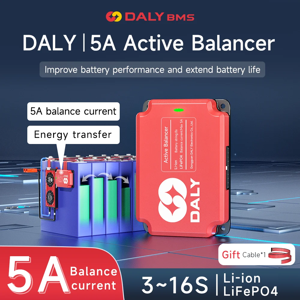 Daly Bms Balancer Ativo Equalizador de Bateria Lifepo4 Placa de Equilíbrio 18650 para Baterias 10s 12s 13s 14s 15 a 24v 8s 16s