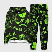 Rapper Lil Peep 3D Print Hoodies Pants Suit Men Women Hip Hop Tracksuit 2pcs Set Oversized Jogger Outfits Fashion Men's Clothing 2