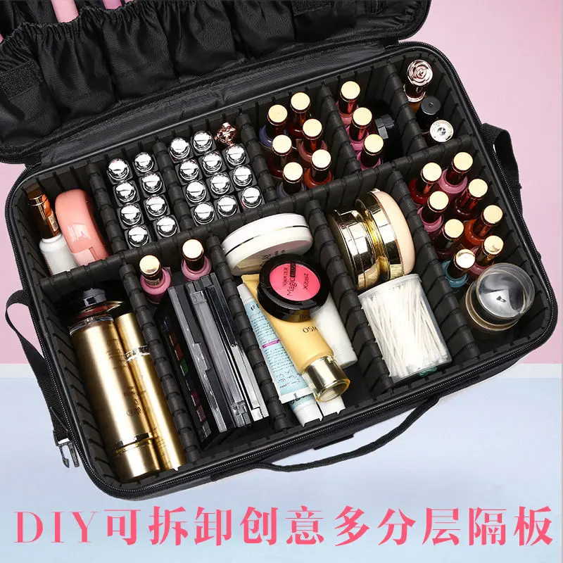 Upgrade Makeup Bag Portable Large Capacity Travel Professional Makeup Artist With Makeup Bag Multi-Functional Storage Bag A3327 mijello artist 33 grid watercolor palette fusion 33 colors large capacity moisturizing mwp 3033 keep paints fresh for