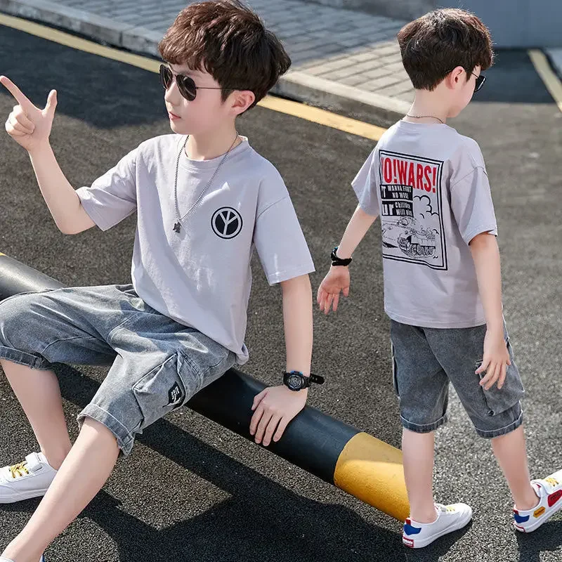 

Summer Boys Teenage Boy Clothes Clothing Sets Short Sleeve T Shirt Pants Casual 4 5 6 7 8 9 10 12 14 Years Child Sport Suits