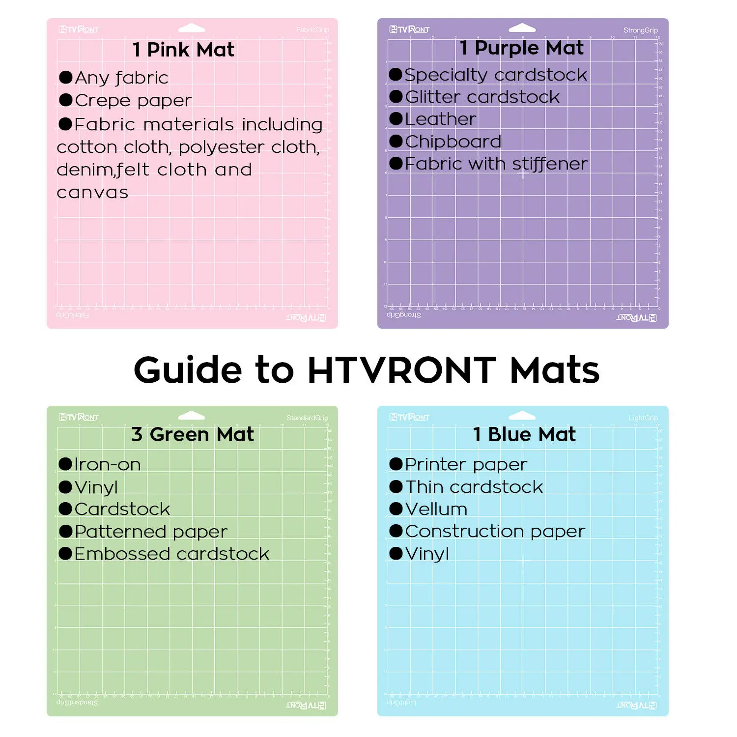 HTVRONT 6 Pack 12x12 Inch PVC Cutting Mats