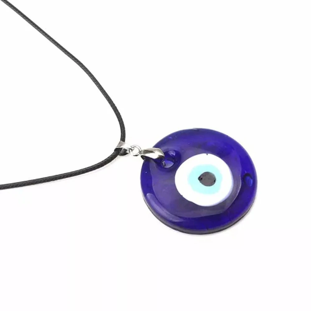 Fsunion Vintage Turquoise Blue Evil Eye Pendant Necklace Necklace Happiness Collarbone Chain Party Jewelry for Women 2024 Gifts_voghion.com