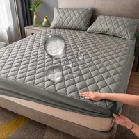 Waterproof Cotton Mattress Cover, Throw Fitted Sheet, Bed Replacement Protector, Single, Double, 140, 160, Muti Size Bed Sheets 1