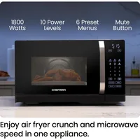 Chefman MicroCrisp Countertop Microwave Oven and Convection Oven, with Integrated Crisper, Guided Touchscreen Interface 2