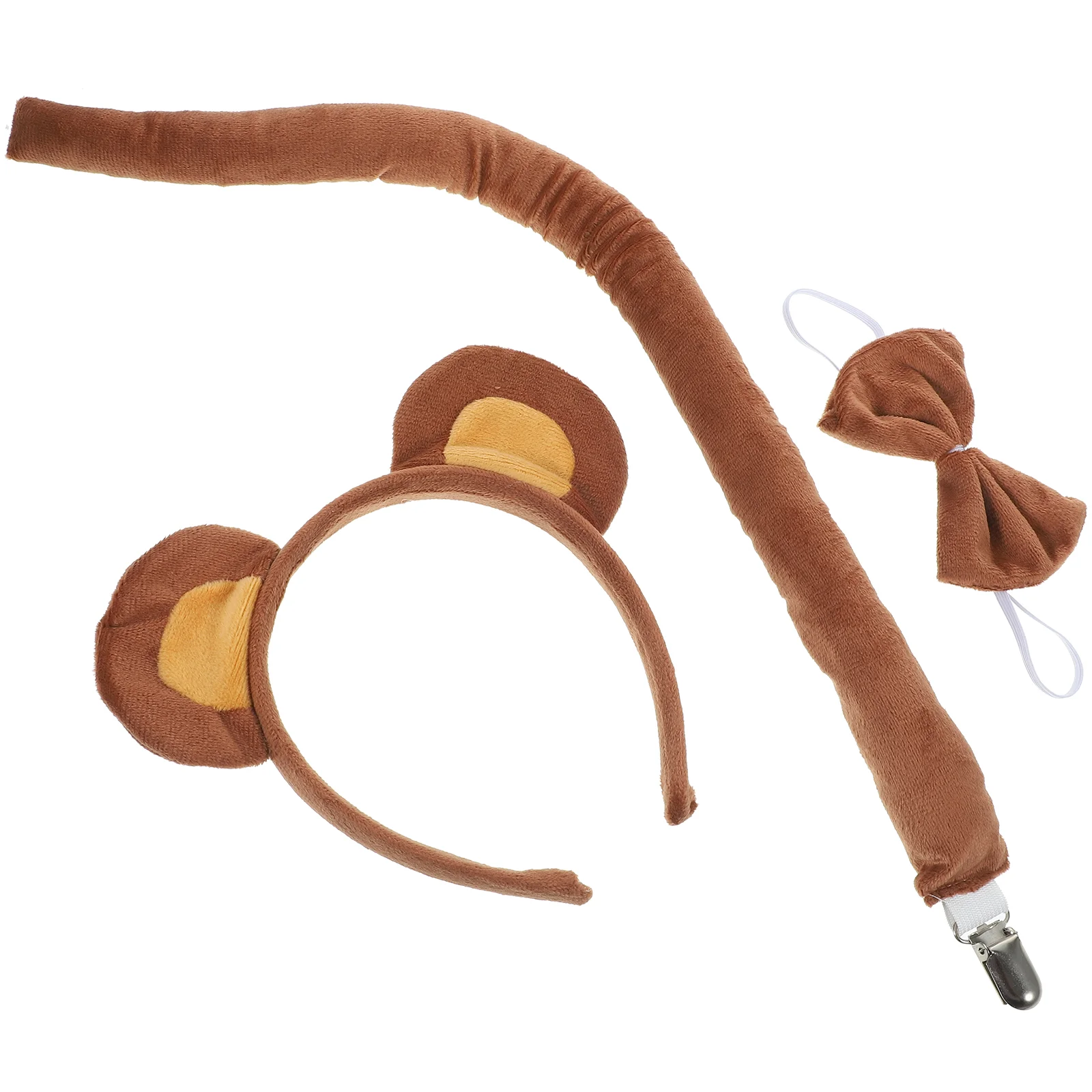 

1 Set Cosplay Bear Costume Animal Ear Headband Tail Bear Costume Bowtie Props for Performance