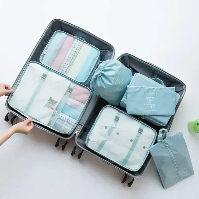 7-piece Set Travel Bag Organizer Clothes Luggage Travel Organizer Blanket Shoes Organizers Bag Suitcase Pouch Packing Cubes 2