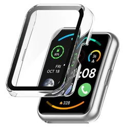 Premium Screen Protector with Hard PC Bumper Cover and Tempered Glass Anti-scratch Shield for Watch Fit Fit new (Transparent)