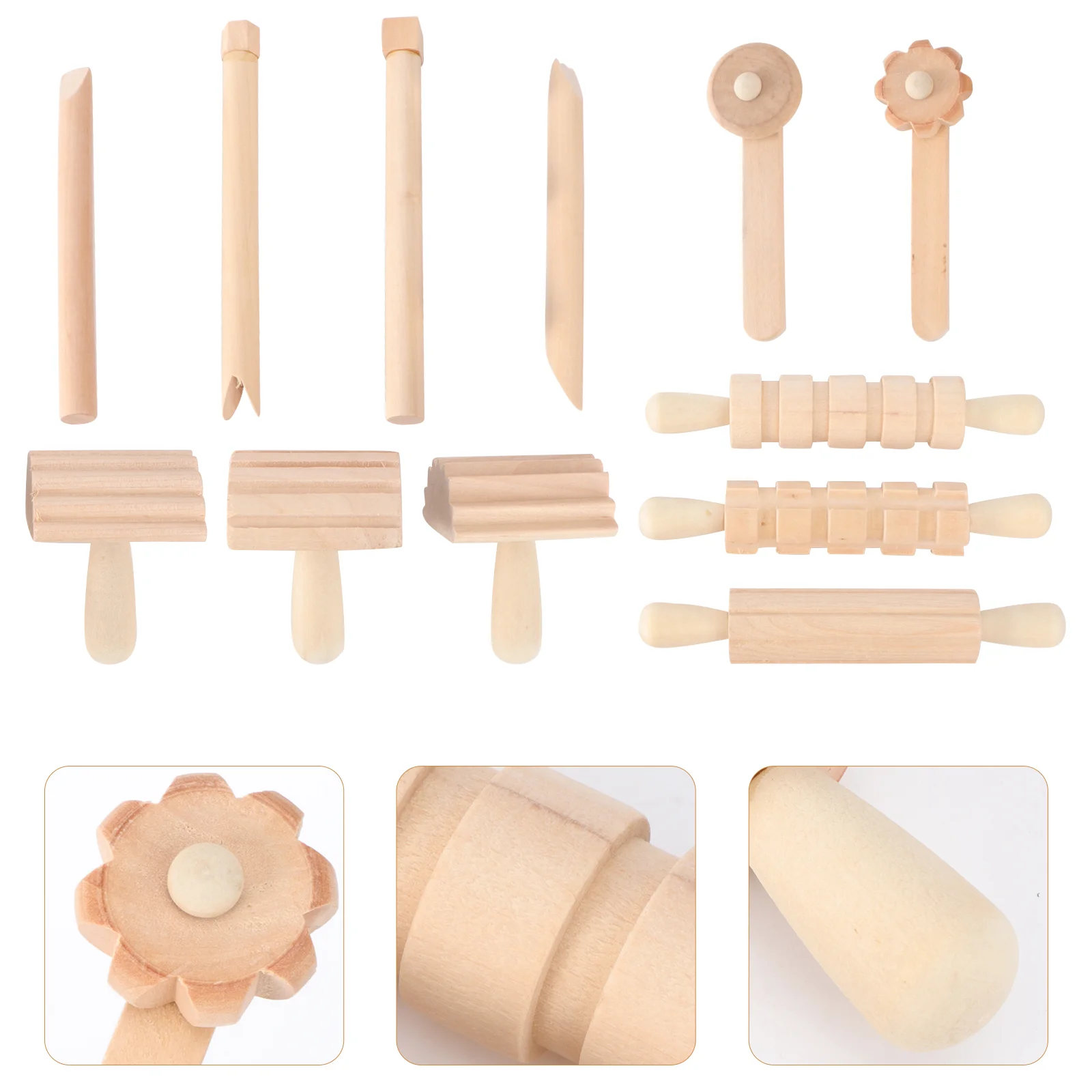 

Clay Tools Wooden Handmade Pottery Sculpting Sculpture DIY Children Molding Stamps