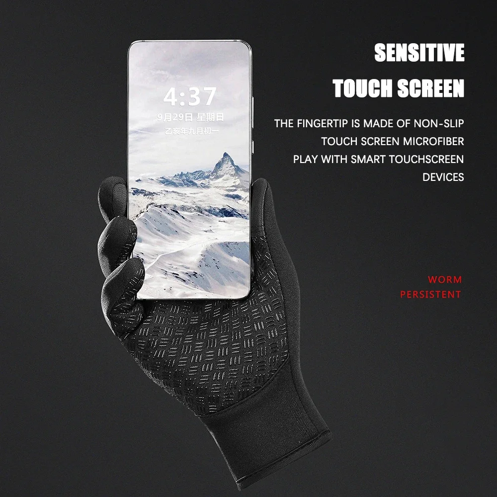 Winter Men's Gloves Warm Touchscreen Sport Fishing Splash-proof Skiing Army Cycling Snowboard Nonslip Zipper Women Gloves 3