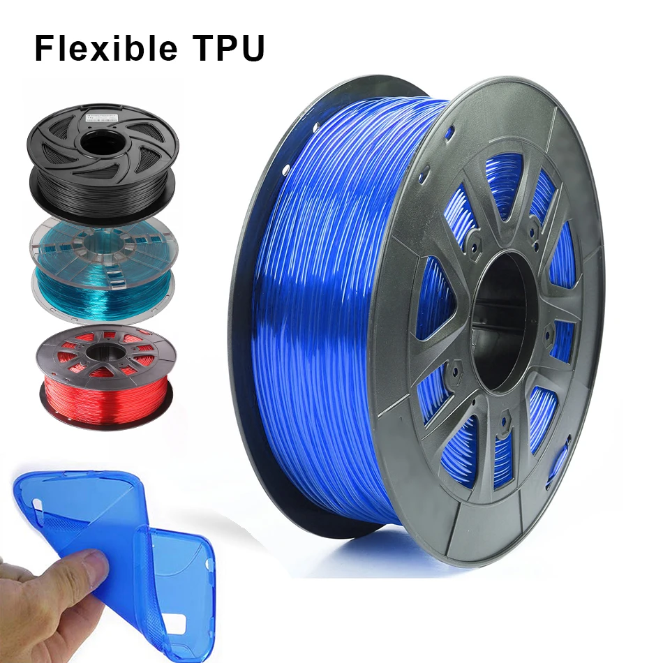 Flexible 3D Printing TPU Filament – 1.75mm, 250G, Multiple Colors