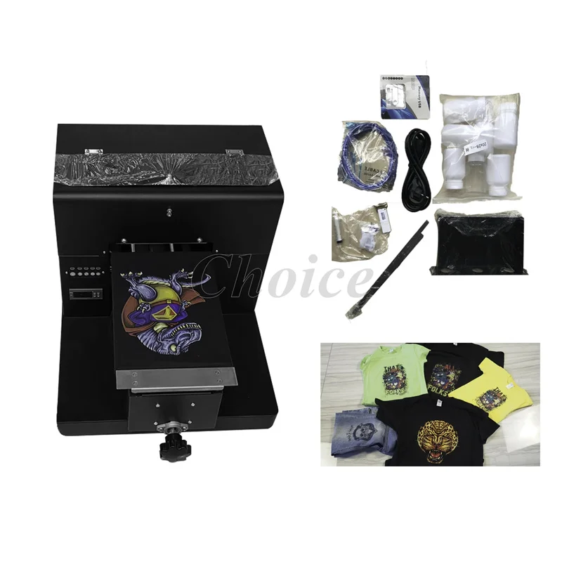DTG Printer A4 Size 6 Colors Direct to Garment T-Shirt Flatbed Printing Machine for Dark and Light Clothes petg glowing in the dark noctilucent 3d printer filament 1 75mm sublimation 3d printing material fluorescent glowing filament