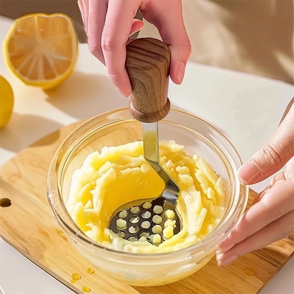 WORTHBUY Stainless Steel Potato Masher Anti Slip Plastic Handle Potato Press Manual Food Masher Chopper Kitchen Accessories