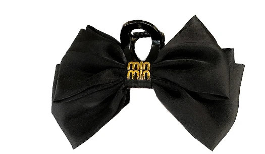 

Black Bow Barrettes Back Head Updo Hair Claw Hairpin