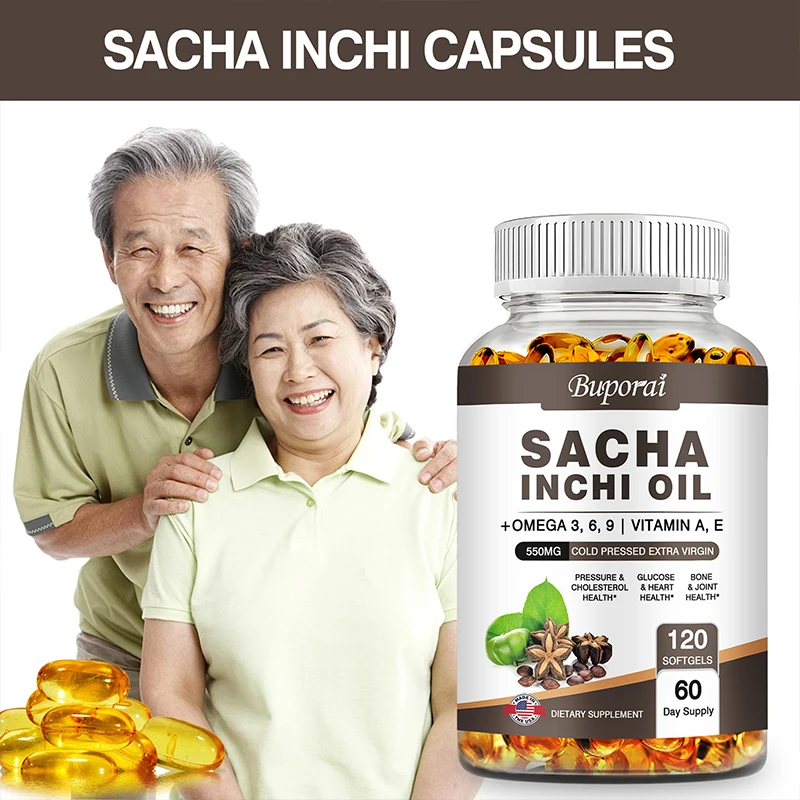 Sacha Inchi Oil Rich Source of Omega 3 6 and 9 Essential Fatty Acids for Brain & Heart Health