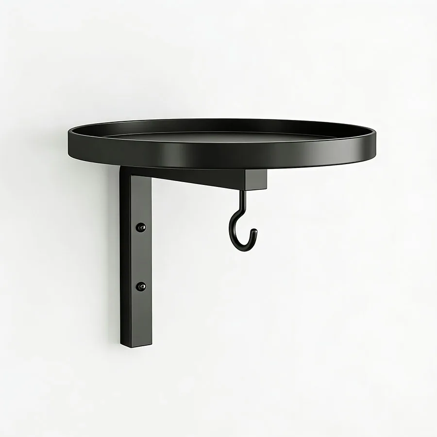 Vasca per Uccelli in Metallo da Parete con Gancio per Mangiatoia, Ciotola Resistente per Esterni, Facile da Installare per Giardino, Patio e Recinzione, Ideale per Uccelli - immagine 4