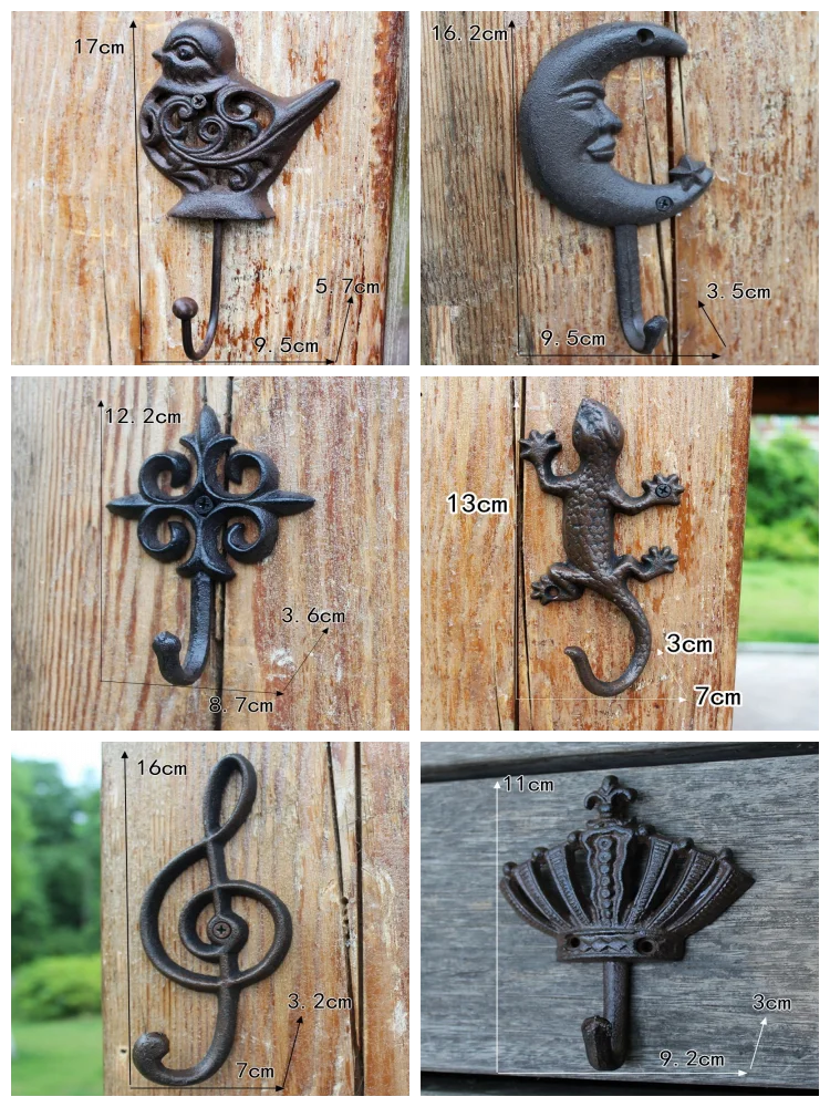 Forged Hooks Wrought Iron Wall Hooks 1pcs European Crown Retro
