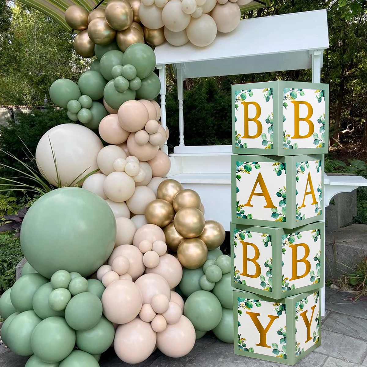 Sage Green Baby Shower Balloon Box 1st 2nd 3rd Birthday Party Decoration  Boy Girl Baby Party Supplies Gender Reveal Party Decor - AliExpress